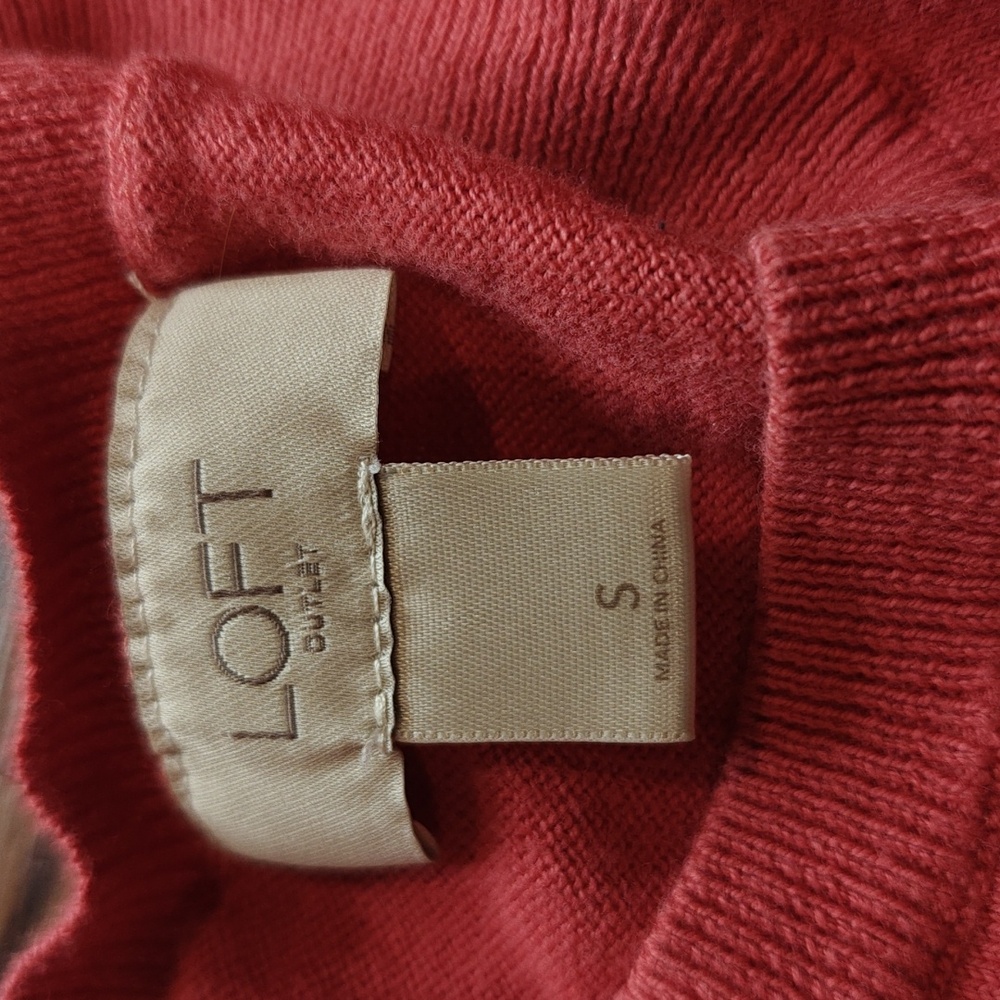 LOFT Red Sweater with Fox Pattern - image 3